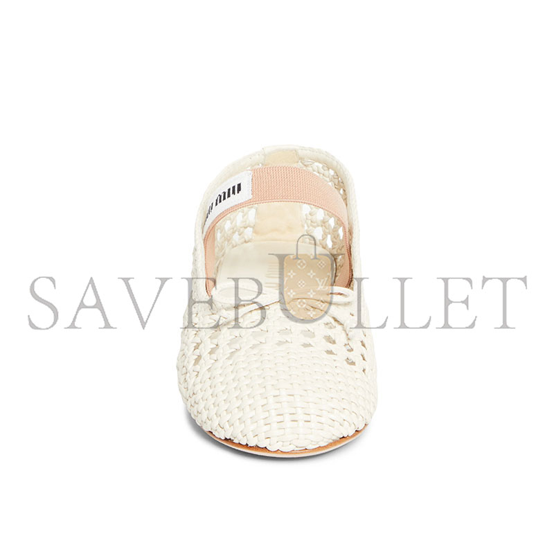 MIU MIU WOVEN MARY JANE BALLET FLAT 